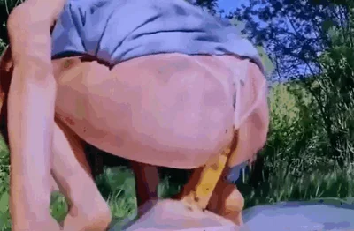 Outdoor anal riding in the forest