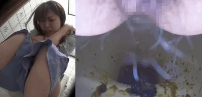 Peeping girl suffering from diarrhea at home in pain of food poisoning