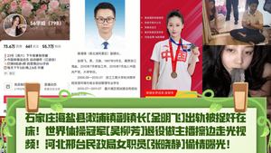 Hot Topics Shijiazhuang Haiyan County Yanpu Town Deputy Mayor Jin Mingfei was caught cheating in bed World gymnastics champion Wu Liufang retired to become an anchor Video of her revealing herself Zha