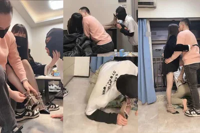 万一 情侣主 接吻 单脚 踩踏 喉咙 暴力 耳光