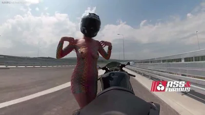 Big ass exposed outdoors masturbating on motorcycle