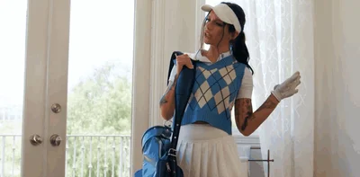 Transgender- April Olsen is excited to be angered by her transgender girlfriend Lucy Hart while playing golf