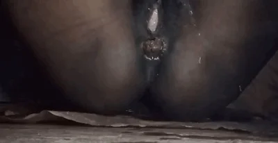 Hairy pussy black lady poops