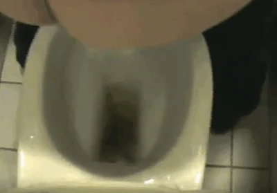 Amateur lady poops in toilet