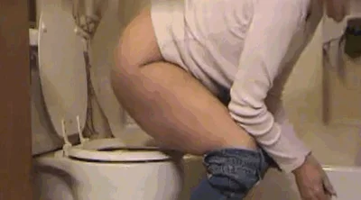 Amateur cute country girl poops in toilet