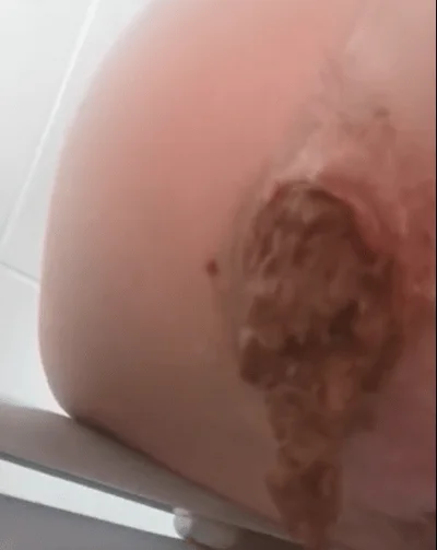 Nice close-up of juicy poop anus