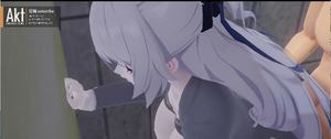 Honkai Impact 3: Bronya&#39;s uniform seduction in the bathroom and having sex in a hurry to go back to work