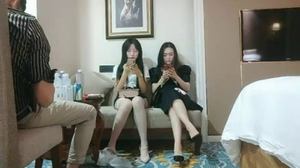 Mr. Shen came at the same time with two peripheral girls, leaving behind a black skirt with long legs and wearing open crotch stockings, rubbing her pussy with lubricant and carrying her legs on her s