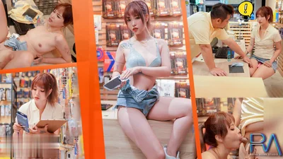 Mobile phone shop female clerk secretly masturbates at work 1