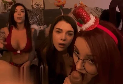 Busty elf rides a cock under the Christmas tree