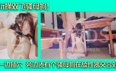 玩操双飞骚母狗！一边插穴，旁边还有个骚母狗在舔性器交合处，这种感觉实在是太棒了！