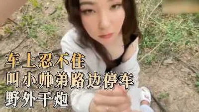 车上忍不住叫小帅弟路边停车野外干炮